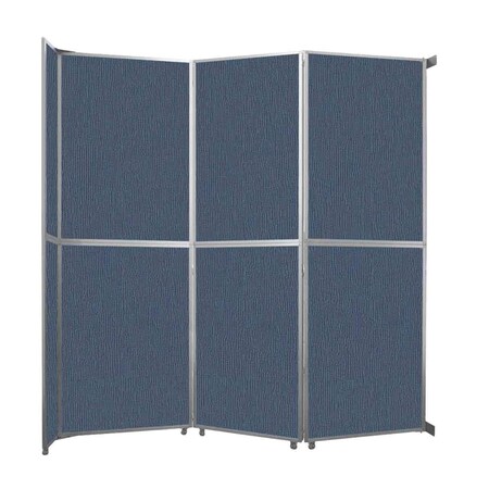 Versare Operable Wall Folding Room Divider 11'9" x 12'3" Ocean Fabric 1070315-2